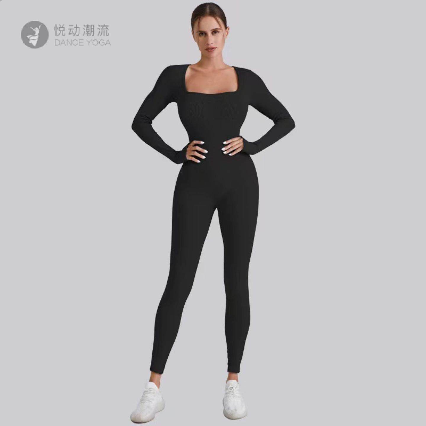 新款螺纹优质女式长袖连体衣衣提臀瑜伽连体裤,淘宝优惠券,粉丝福利购,淘宝优惠卷