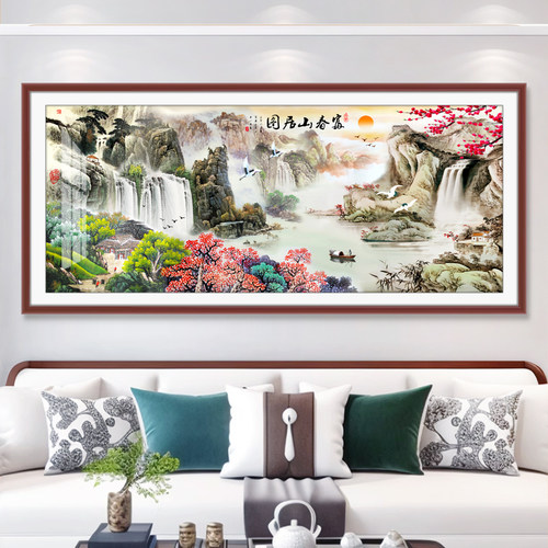 富春山居图十字绣2026新款高级客厅大气山水风景画手工刺绣自己绣 - 图0