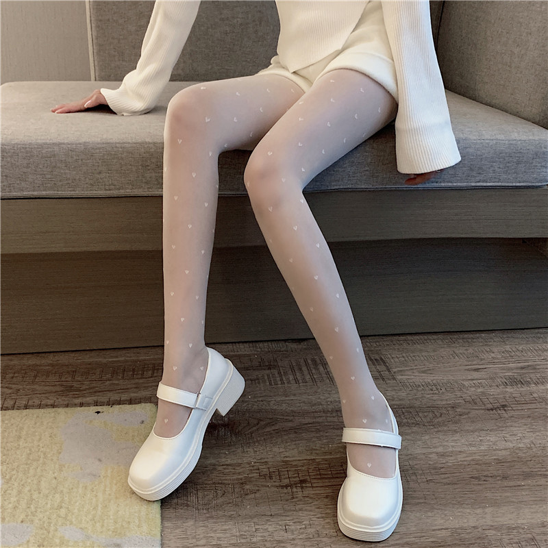 小红书博主性感小爱心波点黑色丝袜加绒女单层加绒保暖冬季连裤袜,淘宝优惠券,粉丝福利购,淘宝优惠卷