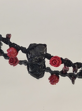 【鹤别青山】暮野玫瑰手工编织原创设计暗黑系手绳，小众复古男女