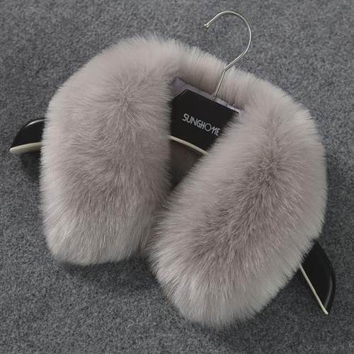 秋冬大毛领子棉衣呢大衣男女通用皮草毛领单卖仿狐狸毛毛领子通用 - 图1