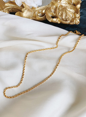 欧美锁骨链ins粗麻花女