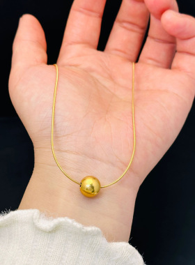 圆珠项链钛钢锁骨链女