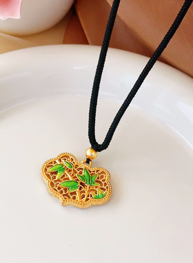 金店同款莲花毛衣链合金
