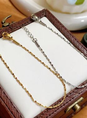 碎满天星细链钛钢手链裸链不掉色尾牌不锈钢饰品女轻奢时尚金色