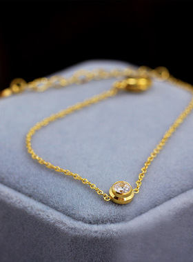 一颗钻手链炫小虫钛钢