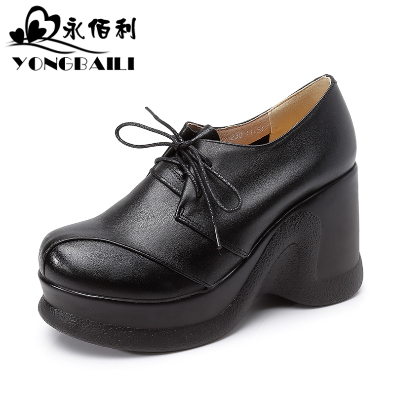 New style round toe high heel casual style simple deep mouth shoes