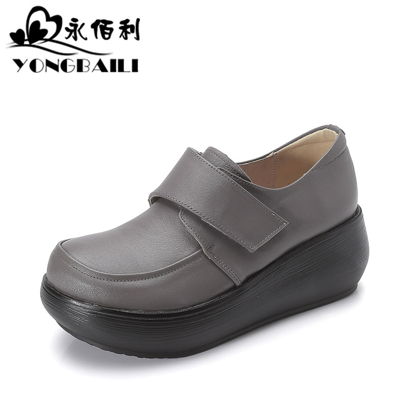 2025春季新款原创厚底高跟松糕牛皮单鞋女深口真皮舒适女鞋皮鞋,淘宝优惠券,粉丝福利购,淘宝优惠卷