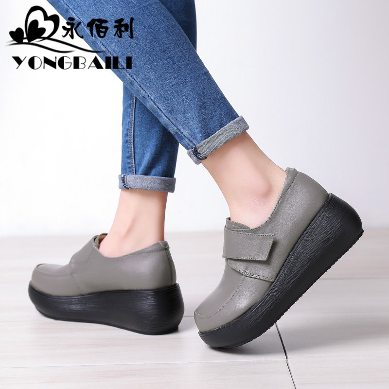 2025春季新款原创厚底高跟松糕牛皮单鞋女深口真皮舒适女鞋皮鞋,淘宝优惠券,粉丝福利购,淘宝优惠卷