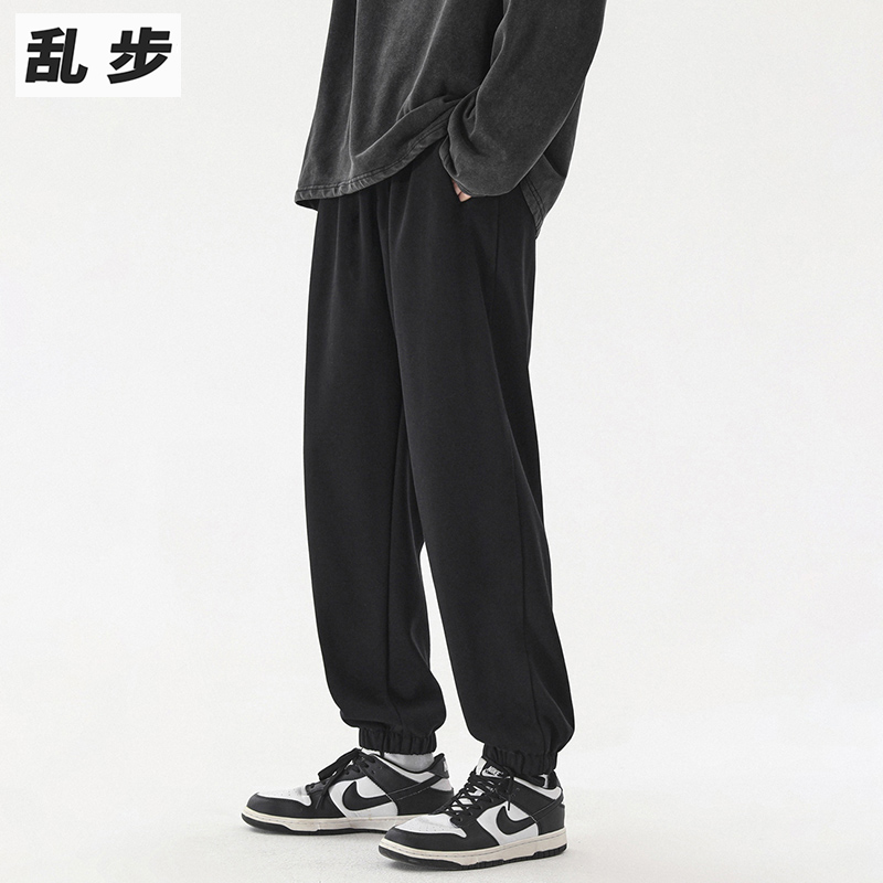 vibe灰色运动卫裤男款港风潮流束腿裤子休闲长裤保暖加绒裤束脚裤