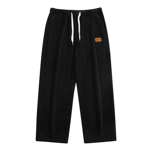 Мужские вельветовые демисезонные штаны, повседневные брюки, в американском стиле, свободный прямой крой, большой размер