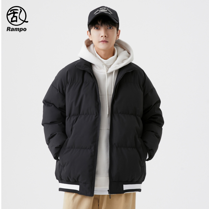 棉服男款冬季2024新款潮牌宽松加厚保暖立领面包服休闲情侣防寒服