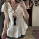 ເສື້ອຍືດຄໍ v-neck ທີ່ມີເນື້ອໜັງຂະໜາດໃຫຍ່ທີ່ປົກຄຸມແບບຝຣັ່ງທີ່ບໍລິສຸດຂອງຄວາມຮັກ