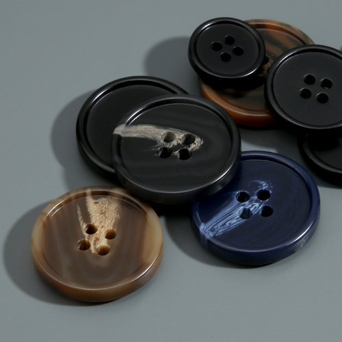 圆形树脂纽扣男女西装西裤扣子配件高档羊绒大衣钮扣外套百搭装饰 - 图0