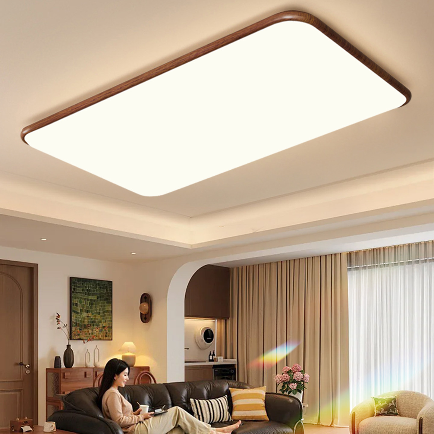 中古风客厅吸顶灯2025新款现代简约大气大厅主灯全屋灯具套餐组合,淘宝优惠券,粉丝福利购,淘宝优惠卷