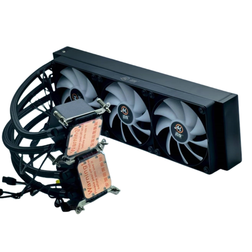 迈度MD360B2-2011双冷头水冷X99双路CPU散热器正/长方形3.8CM冷排 - 图1