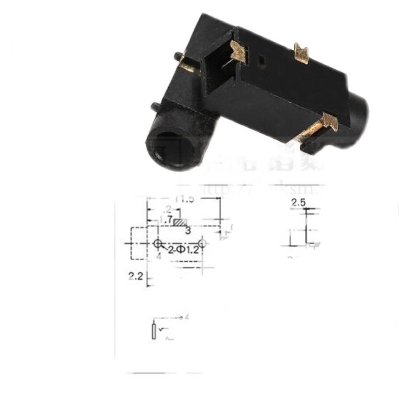 3.5MM音频座PJ326 PJ327A SMD3 SMD5 贴片3脚 5脚耳机插座 - 图1