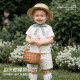 Aqpa Aipa baby split set ຜ້າຝ້າຍ summer ເດັກນ້ອຍສັ້ນເສອແຂນສັ້ນ pajamas ຊຸດ underwear ໄປອອກຫນ້າຮັກ