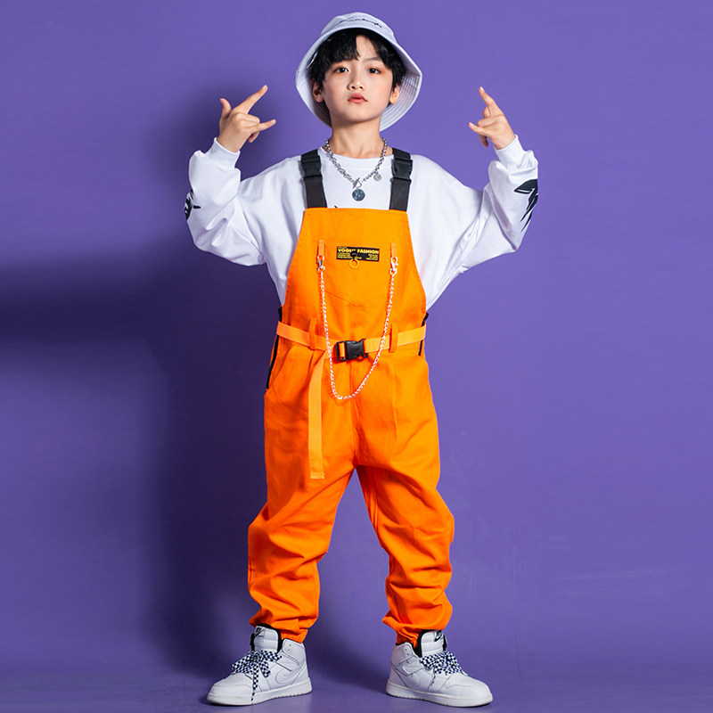 男童hiphop街舞服帅气走秀背带裤 芭娜公主儿童演出服