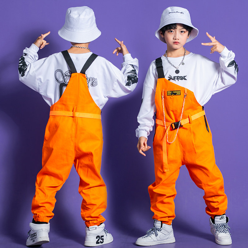 男童hiphop街舞服帅气走秀背带裤 芭娜公主儿童演出服