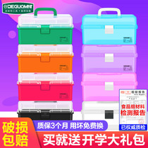 Beauty Nette Art Toolbox Elementary School Students Triple Layer Painting Box Large Number Children Painting Country Painting Water Powder Painting Containing box