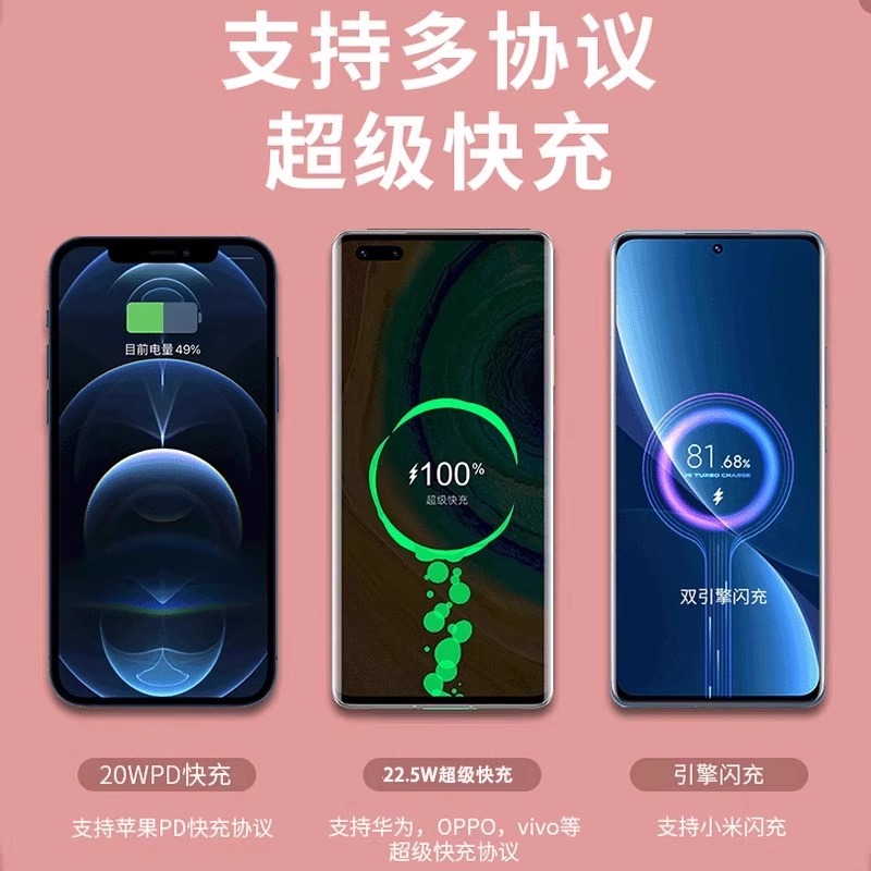 适用华为mate40充电宝自带线三合一便携大容量20000毫安pro快充 - 图0