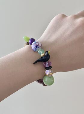 HEIXIN STUDIO手作捷克琉璃珠珍珠灯工琉璃珠文艺小众手串019