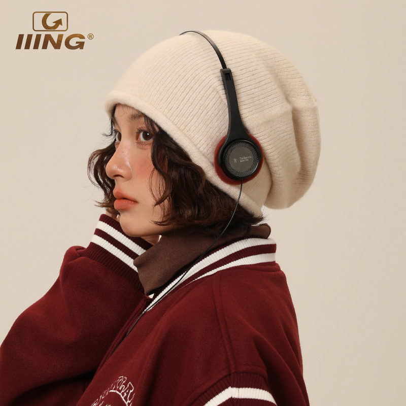 羊毛针织堆堆帽女秋冬新款保暖月子帽纯色卷边护耳毛线帽子显脸小,淘宝优惠券,粉丝福利购,淘宝优惠卷