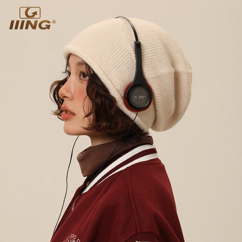 羊毛针织堆堆帽女秋冬新款保暖月子帽纯色卷边护耳毛线帽子显脸小,淘宝优惠券,粉丝福利购,淘宝优惠卷