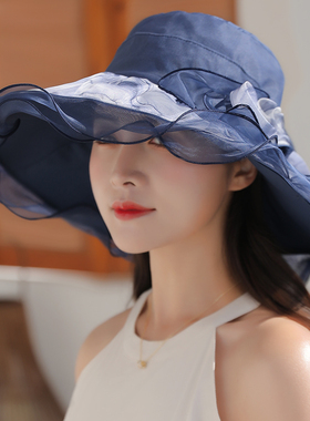 桑蚕丝太阳帽女时尚沙滩夏季
