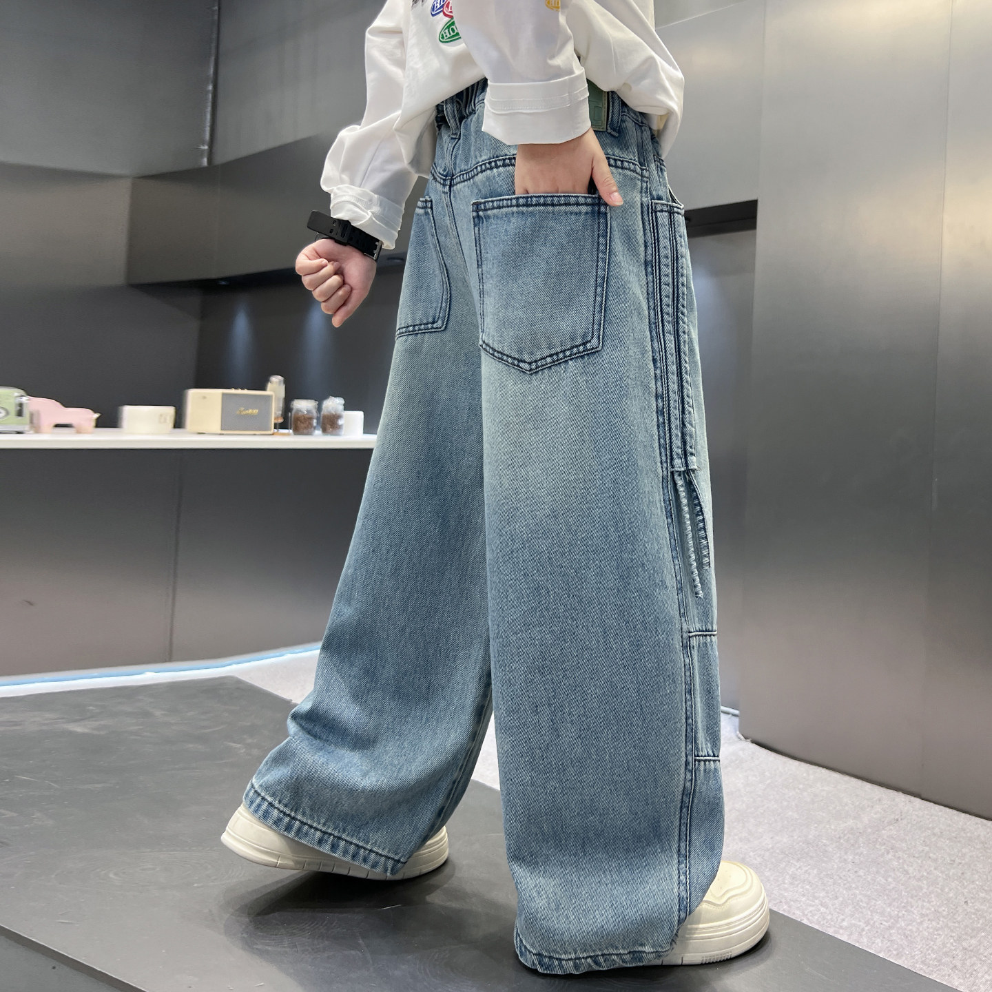 男童裤子春秋款2026新款帅气牛仔裤直筒中大儿童春装宽松弯刀裤潮,淘宝优惠券,粉丝福利购,淘宝优惠卷