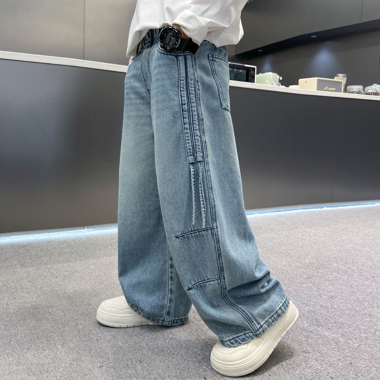 男童裤子春秋款2026新款帅气牛仔裤直筒中大儿童春装宽松弯刀裤潮,淘宝优惠券,粉丝福利购,淘宝优惠卷