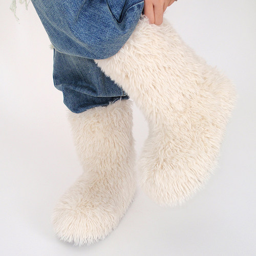 【冬季新品】littlegood日系雪地靴女新款毛毛靴冬季百搭短靴 - 图1
