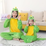 Динозавр, демисезонная пижама, фланелевое мультяшное удерживающее тепло термобелье, коллекция 2022, семейный стиль