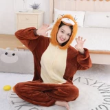 Осенняя демисезонная детская удерживающая тепло пижама, фланелевый милый детский костюм, семейный стиль