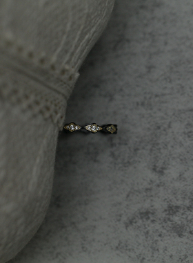 SKB 高品质轻奢定制S925纯银电镀亚黑镶钻指环戒指 店主推荐66C