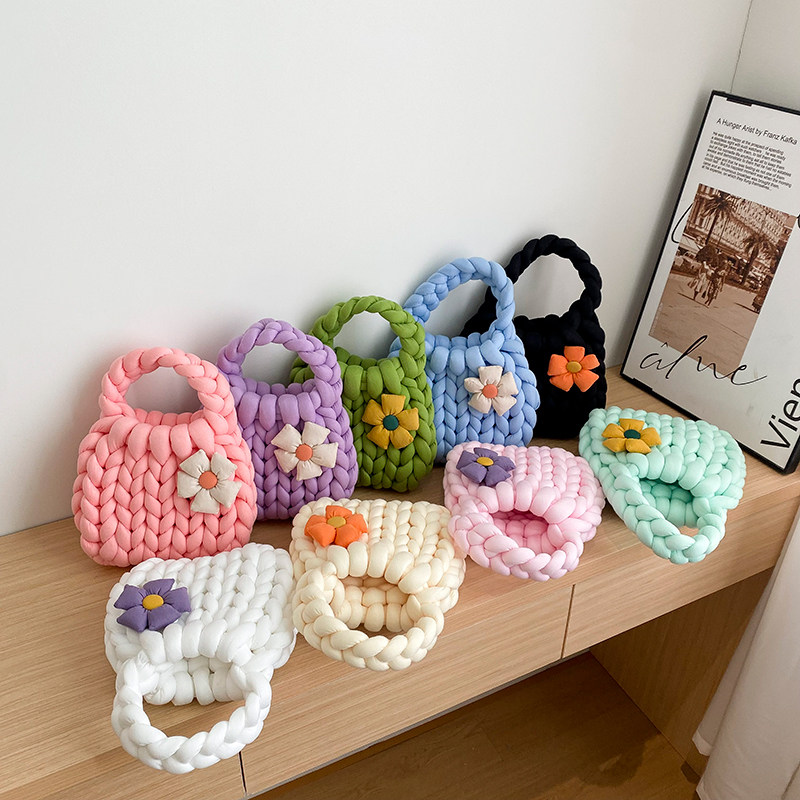粗毛线diy手工编织包包自制材料包手提女包毛线花朵送女朋友礼物,淘宝优惠券,粉丝福利购,淘宝优惠卷