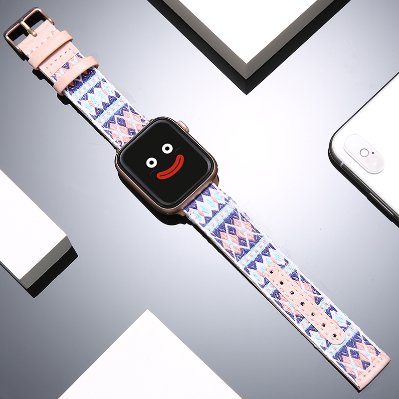 索柯适用apple watch9苹果手表表带iwatch ultra/5/6/7/8代se尼龙s6创意41/45/44mm男女iphone series潮腕带-图2