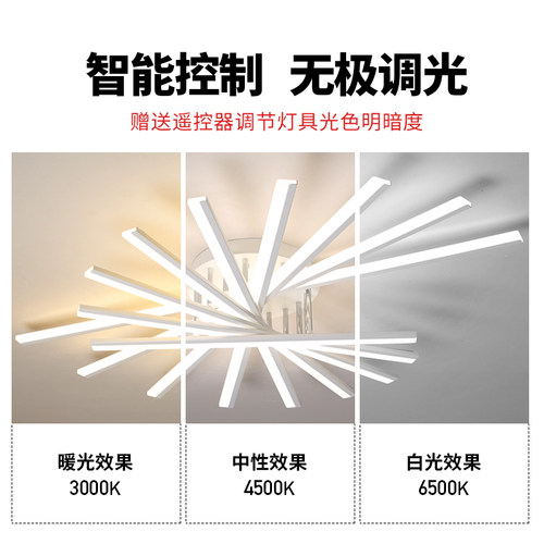 客厅灯简约现代大气家用主卧室led吸顶灯个性书房灯新款中山灯具 - 图2