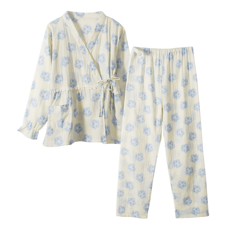 梦蜜和服款月子服夏季产后纯棉睡衣 梦蜜家居服套装