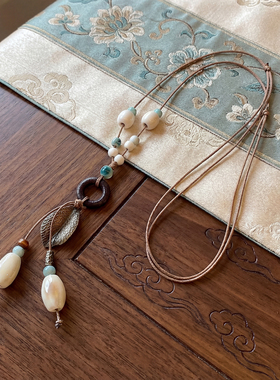 牧野听风~禅意新中式树叶项链女