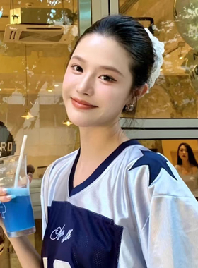 实物绝美~韩系白色蕾丝大肠发圈