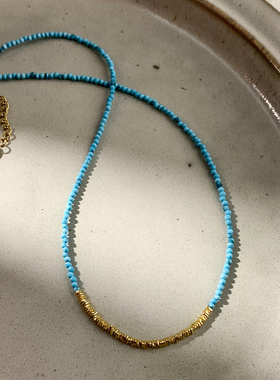 序春辞~复古绿松石串珠项链女夏天高级感轻奢小众设计锁骨链配饰