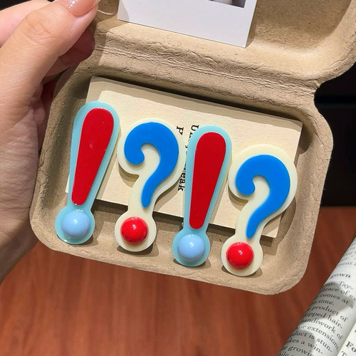 可爱创意问号叹号发夹边夹侧边发卡女韩系卡通搞怪头饰碎发刘海夹 - 图2