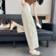 Nine-point machete wide-leg pants for women summer thin 2026 new fat mm large size slim casual pants ice silk balloon pants