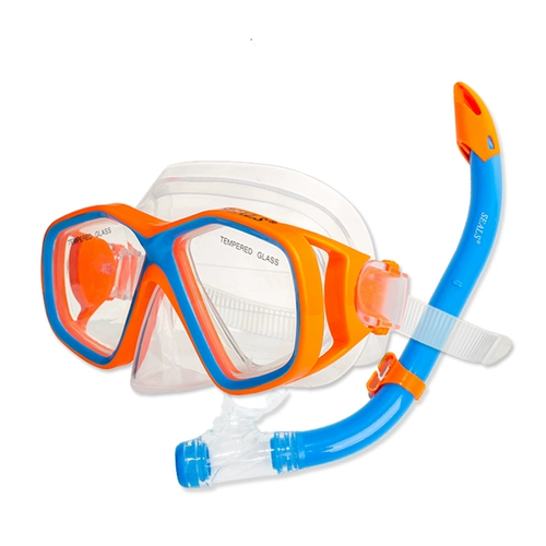 Детская дыхательная трубочка для снорклинга, комплект, очки для плавания, дайвинг