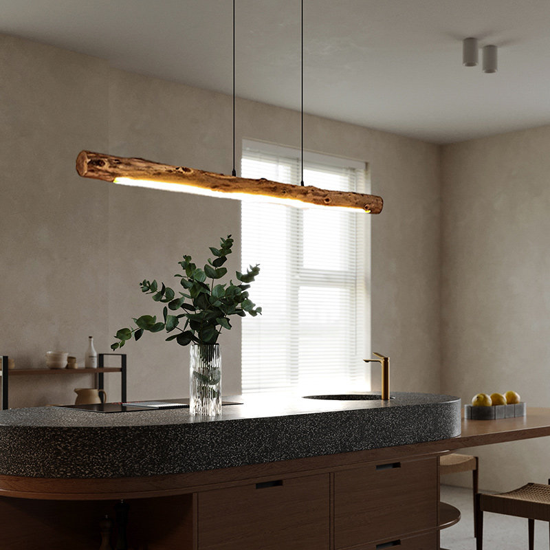 茶室吊灯专用禅意新中式日式复古原木创意个性艺术中国风实木灯具_虎窝淘
