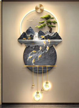 QICHO玄关新中式是流水生财挂画