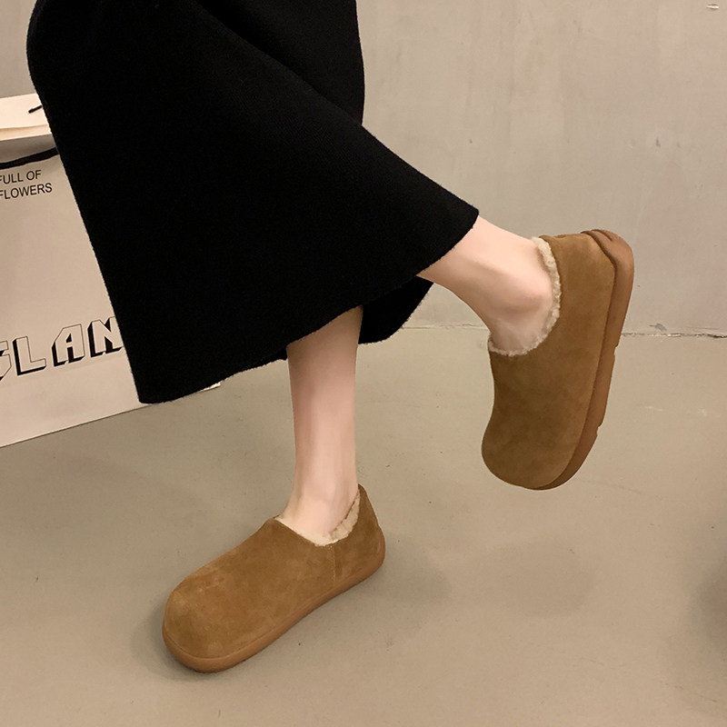 平底豆豆鞋全包勃肯鞋女鞋2025新款冬季加绒保暖雪地靴一脚蹬棉鞋,淘宝优惠券,粉丝福利购,淘宝优惠卷