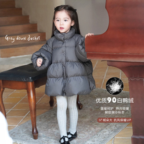 AnnegieGirl Design Sensation Small Crowns 90 White Duck Suede Down Coat Fashion Foreign Air Winter Girl Coats